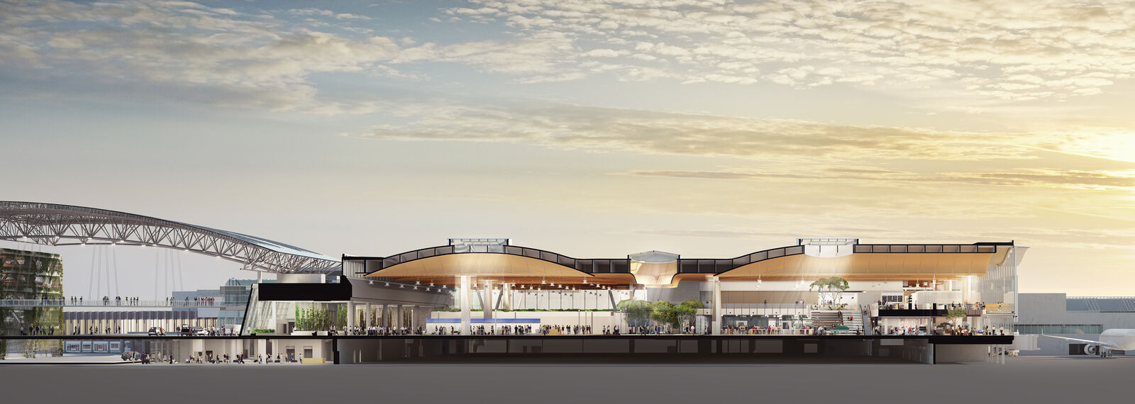 cross section of PDX airport 