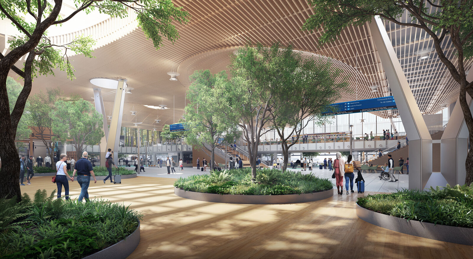 airport filled with greenery
