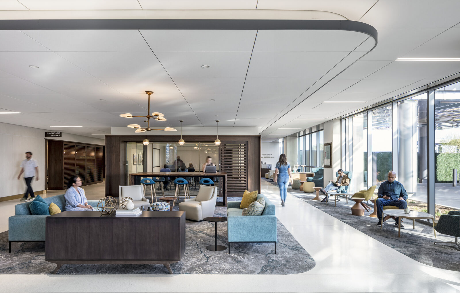 Lobby of hospital featuring upscale design.